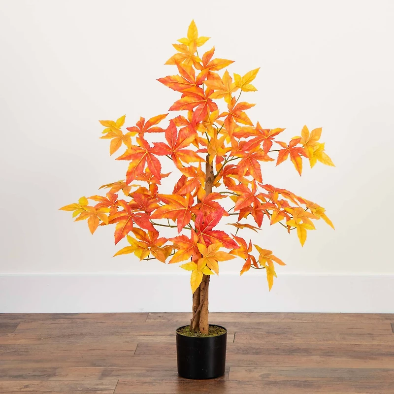 3ft. Deluxe Potted Artificial Autumn Maple Tree