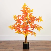 3ft. Deluxe Potted Artificial Autumn Maple Tree