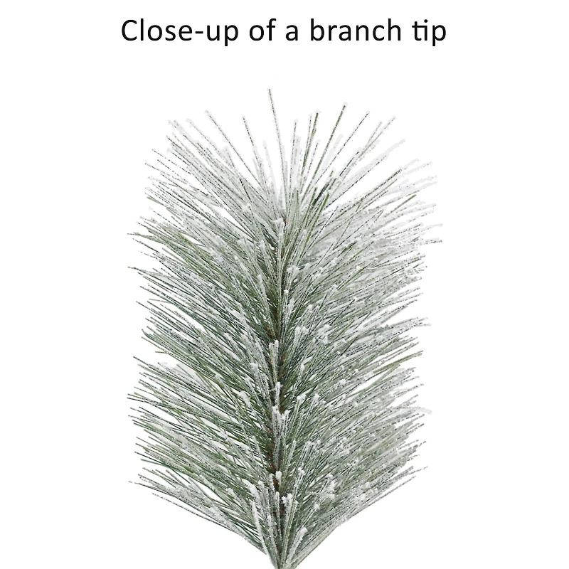 4ft. Pre-Lit Flocked Artificial Pine Lamp Post, Warm White LED Lights