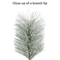 4ft. Pre-Lit Flocked Artificial Pine Lamp Post, Warm White LED Lights