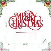 Glitzhome® 36" Oversized Metal Christmas "MERRY CHRISTMAS" Yard Stake