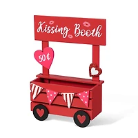 Glitzhome® 10" Valentine's Wooden Kissing Booth Table Décor