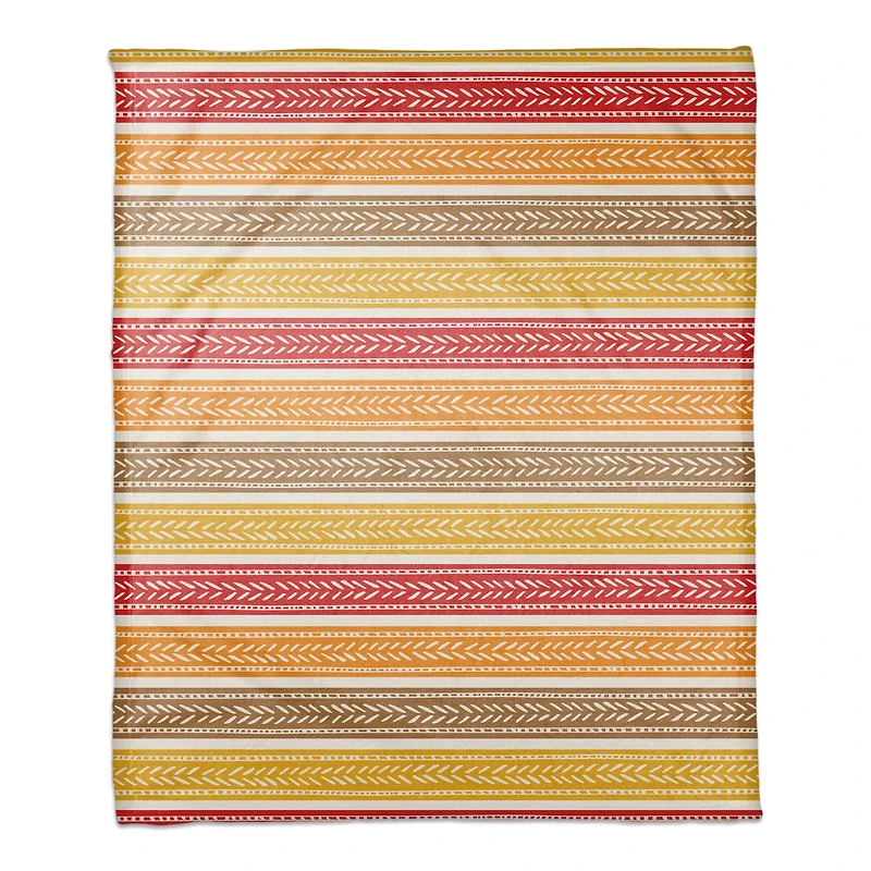 Fall Stripes Coral Fleece Blanket