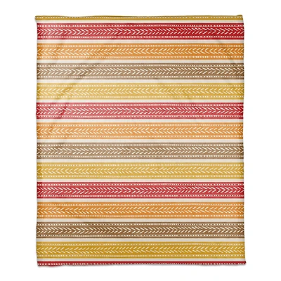 Fall Stripes Coral Fleece Blanket