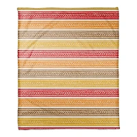 Fall Stripes Coral Fleece Blanket