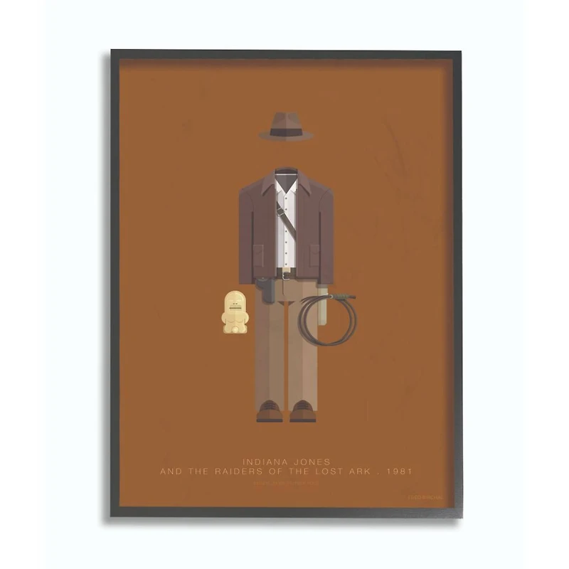 Stupell Industries Indiana Jones Fashion Design Wall Accent with Black Frame