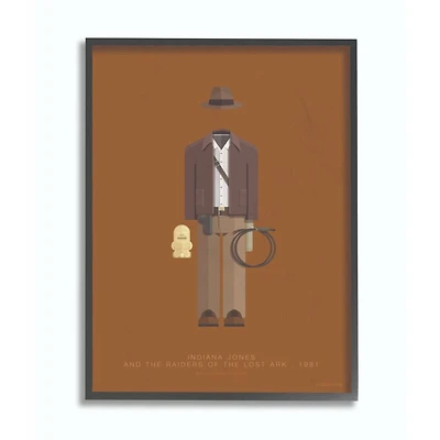 Stupell Industries Indiana Jones Fashion Design Wall Accent with Black Frame