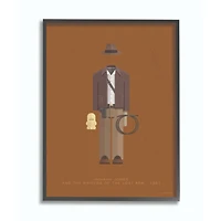 Stupell Industries Indiana Jones Fashion Design Wall Accent with Black Frame