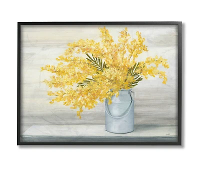 Stupell Industries Golden Fall Bouquet in Milk Tin Wall Art in Frame
