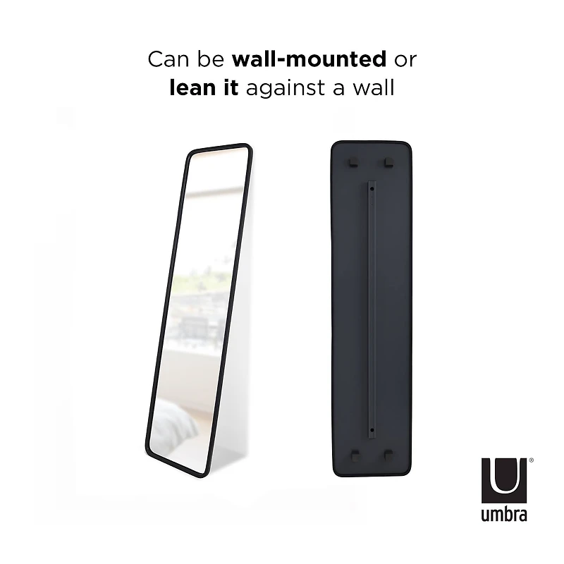 Umbra 62" Black Hub Full-Length Wall Mirror