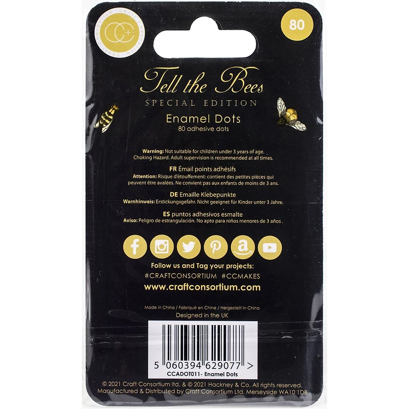 Craft Consortium Tell the Bees Adhesive Enamel Dots