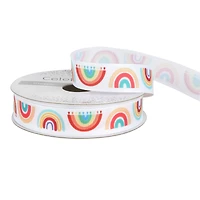 5/8'' x 7 yd. Grosgrain Rainbow Ribbon by Celebrate It®