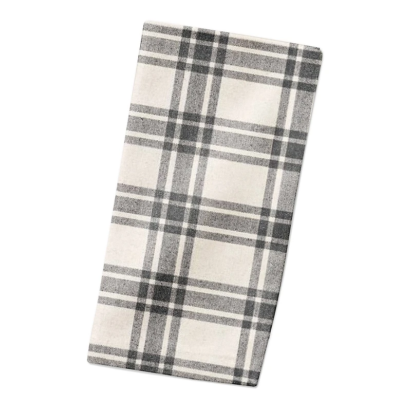 Black Plaid Cotton Twill Napkin