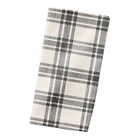 Black Plaid Cotton Twill Napkin