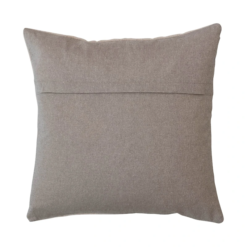 Hello Honey® 18" Cream Pumpkin & Chambray Square Cotton Slub Tufted Pillow