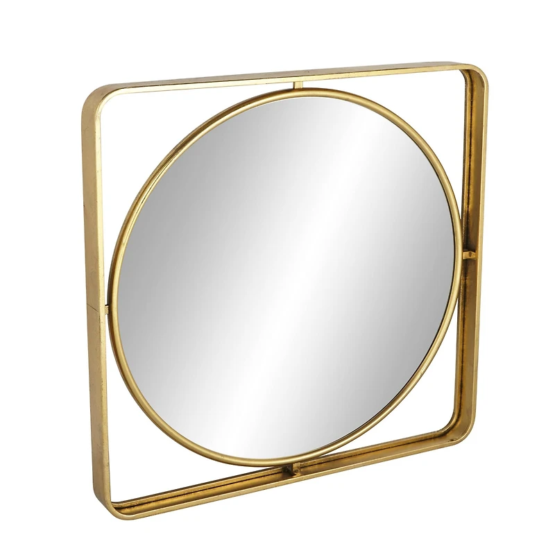 Gold Contemporary Metal Wall Mirror, 34" x 34"