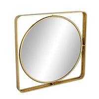 Gold Contemporary Metal Wall Mirror, 34" x 34"