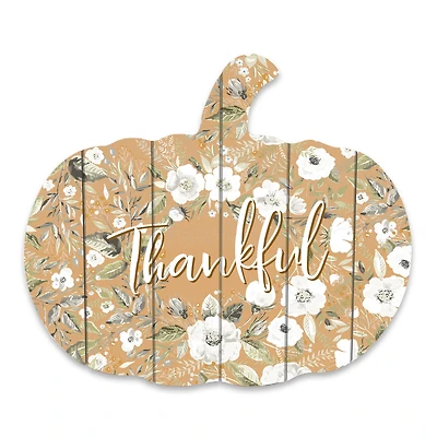 Pumpkin Shaped Thankful Wooden Wall Hanging