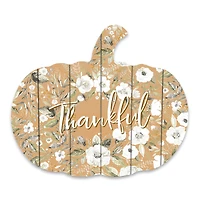 Pumpkin Shaped Thankful Wooden Wall Hanging