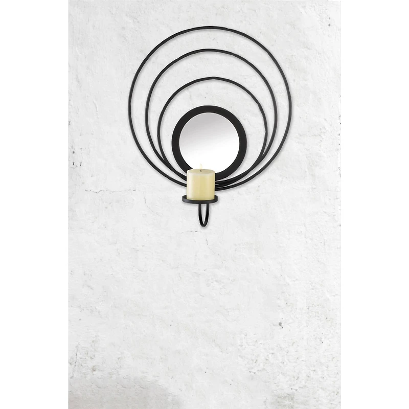 21" Circle Mirror Candle Wall Sconce