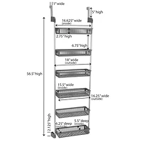 Household Essentials Over the Door Storage Rack