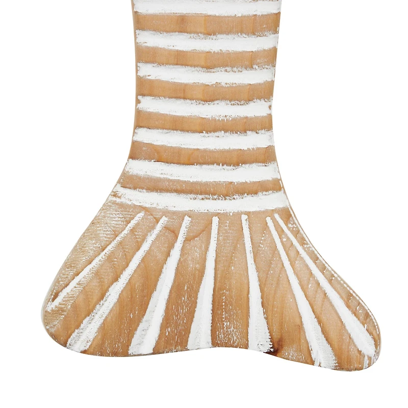 Brown Wood Striped Fish Hanging Wall Décor Set