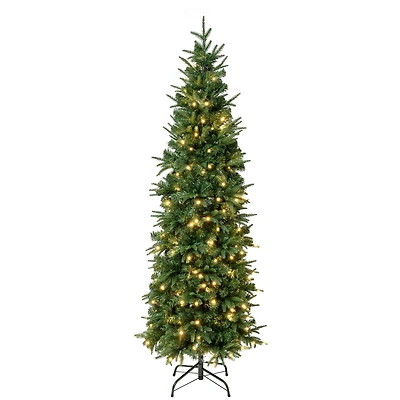 6ft. Pre-Lit Feel-Real® Duxbury Slim Artificial Christmas Tree, Warm White LED Lights