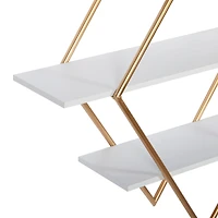 20" Gold Wood Glam Wall Shelf Set