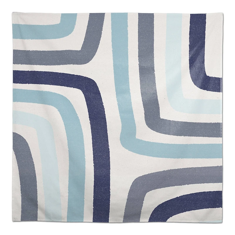 58" Abstract Blue Stripes Tablecloth