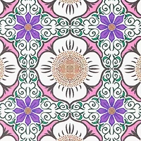 Artsy Mats Purple Flower White Stone Non-Slip Bath Mat