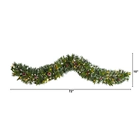 6ft. Pre-Lit LED Snow Tipped Christmas Garland with Pinecones