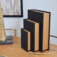 Black Linen Faux Book Box Set