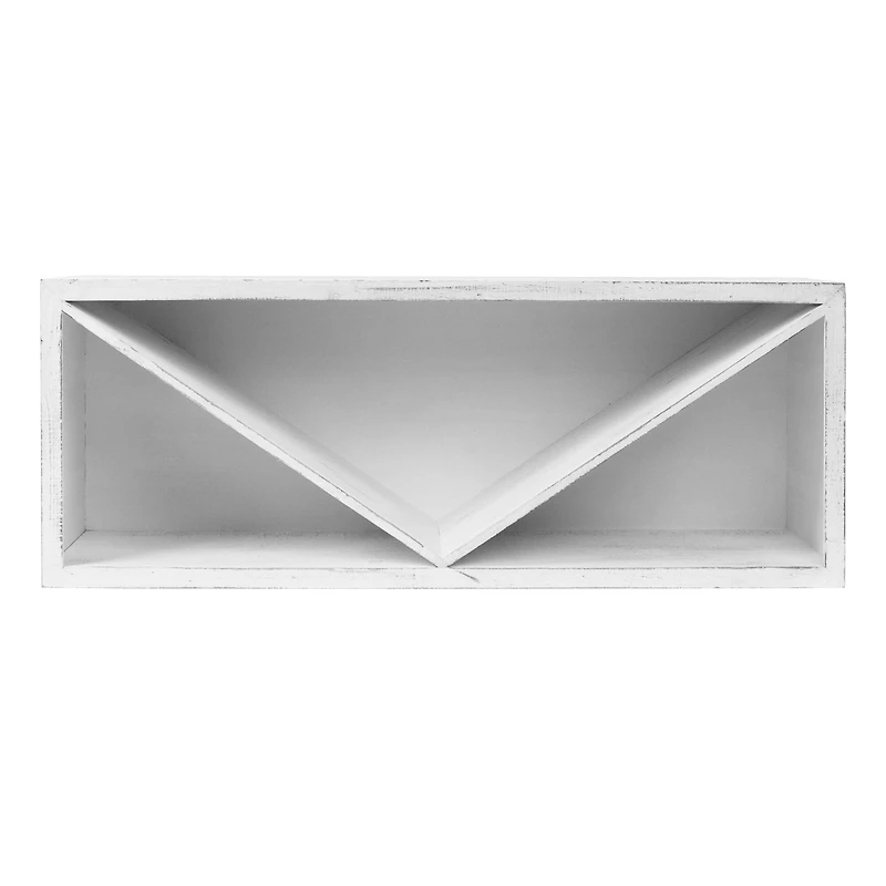 Whitewashed Wooden Wine Bottle Display Rack