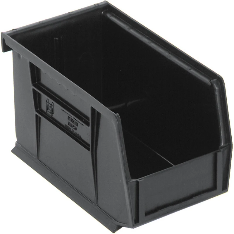 Quantum Storage Systems® Black 7.375" x 4.125" x 3" ULTRA Stack & Hang Bins, 24ct.
