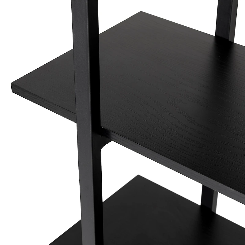 Glitzhome® 41.5" Black Modern Industry 3-Tier Bookcase