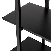 Glitzhome® 41.5" Black Modern Industry 3-Tier Bookcase