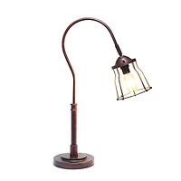 Lalia Home 25" Red Bronze Rustic Caged Shade Table Lamp