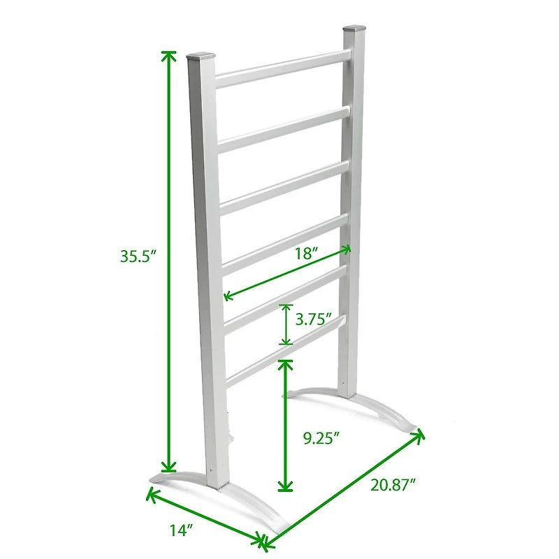 Mind Reader Silver Portable Electric Heated Clothing & Towel Stand Warmer