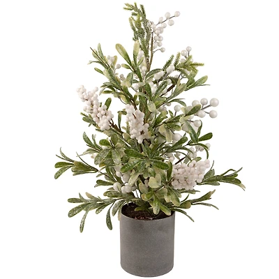 2ft. Unlit Potted White Berry & Frosted Pine Christmas Tree