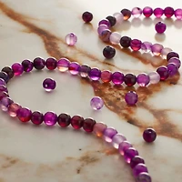 Purple Agate Round Beads by Bead Landing