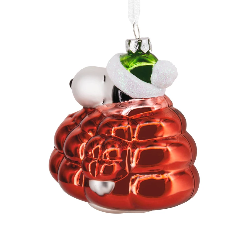 Hallmark Peanuts® 4.25" Snoopy in Puffer Coat Blown Glass Ornament