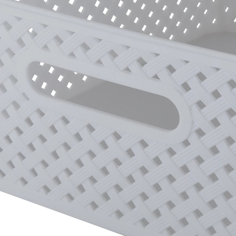 Simplify Medium Resin Wicker Storage Bin