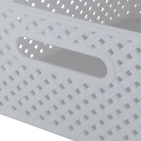 Simplify Medium Resin Wicker Storage Bin