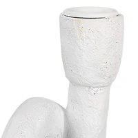 Hello Honey® 8.3" White Abstract Double Taper Candle Holder