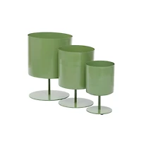 The Novogratz Green Modern Metal Planter Set