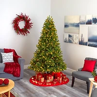 7ft. Pre-Lit New Haven Spruce Artificial Christmas Tree, Clear LED Lights