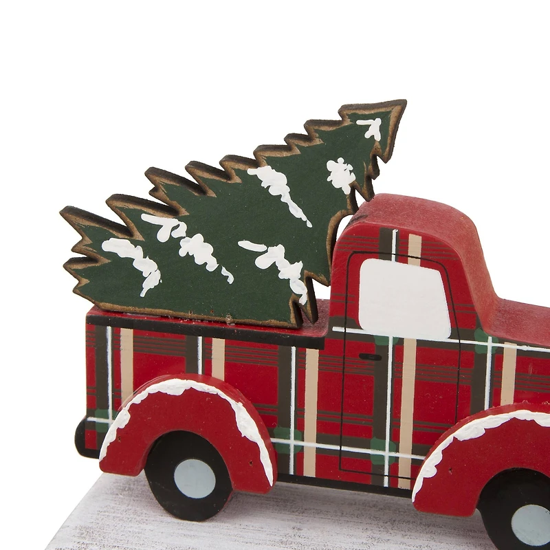 Glitzhome® Red Truck Stocking Holder Set