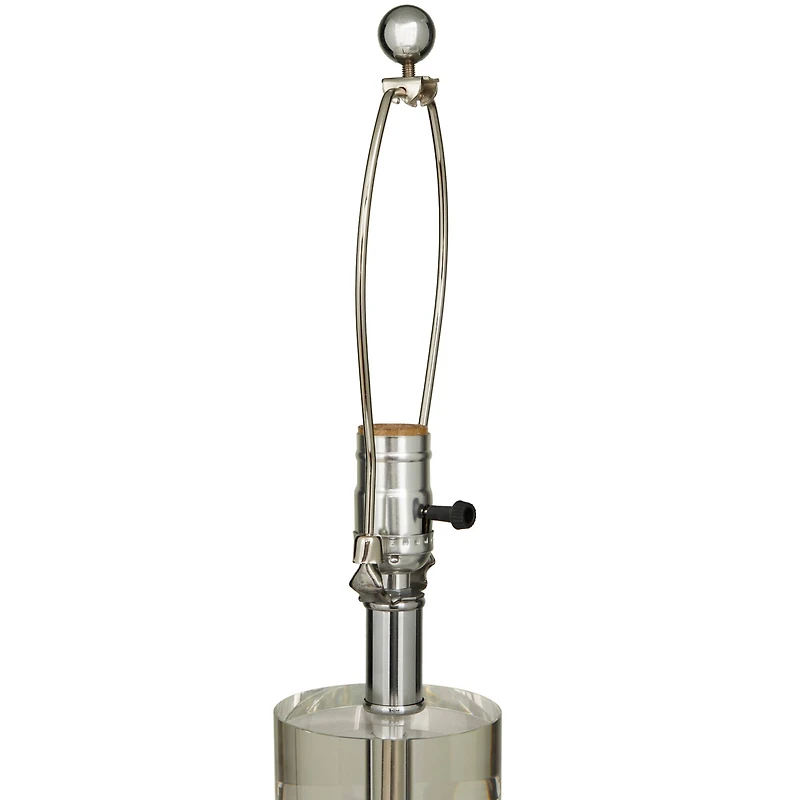 White Marble Slender Stand Table Lamp with Drum Shade 15" x 15" x 29"