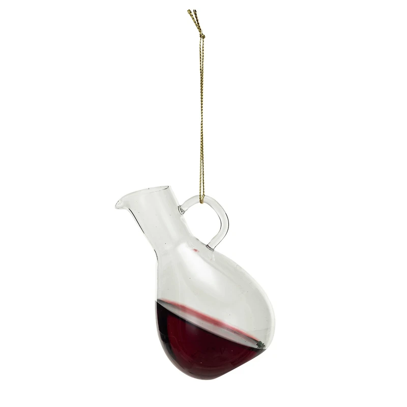 Hello Honey® 4" Red Wine Decanter Glass Ornament