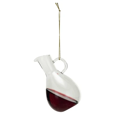Hello Honey® 4" Red Wine Decanter Glass Ornament